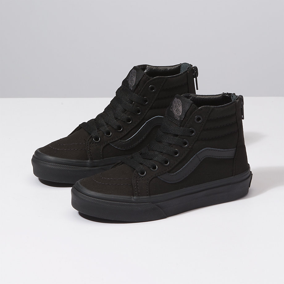 Vans Erkek Çocuk Spor Ayakkabı Pop Check Sk8-Hi Zip Siyah | 94804-484